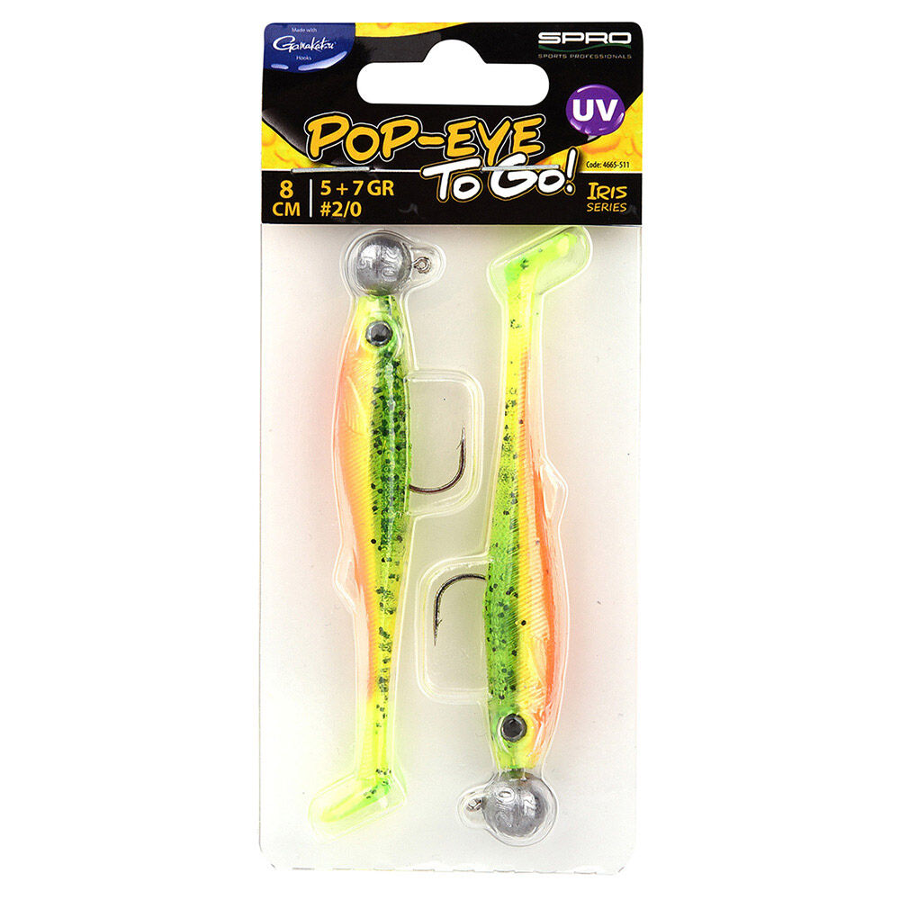 Leurre Souple Shad Monté SPRO Iris Popeye 8cm, 5+7g (x2)