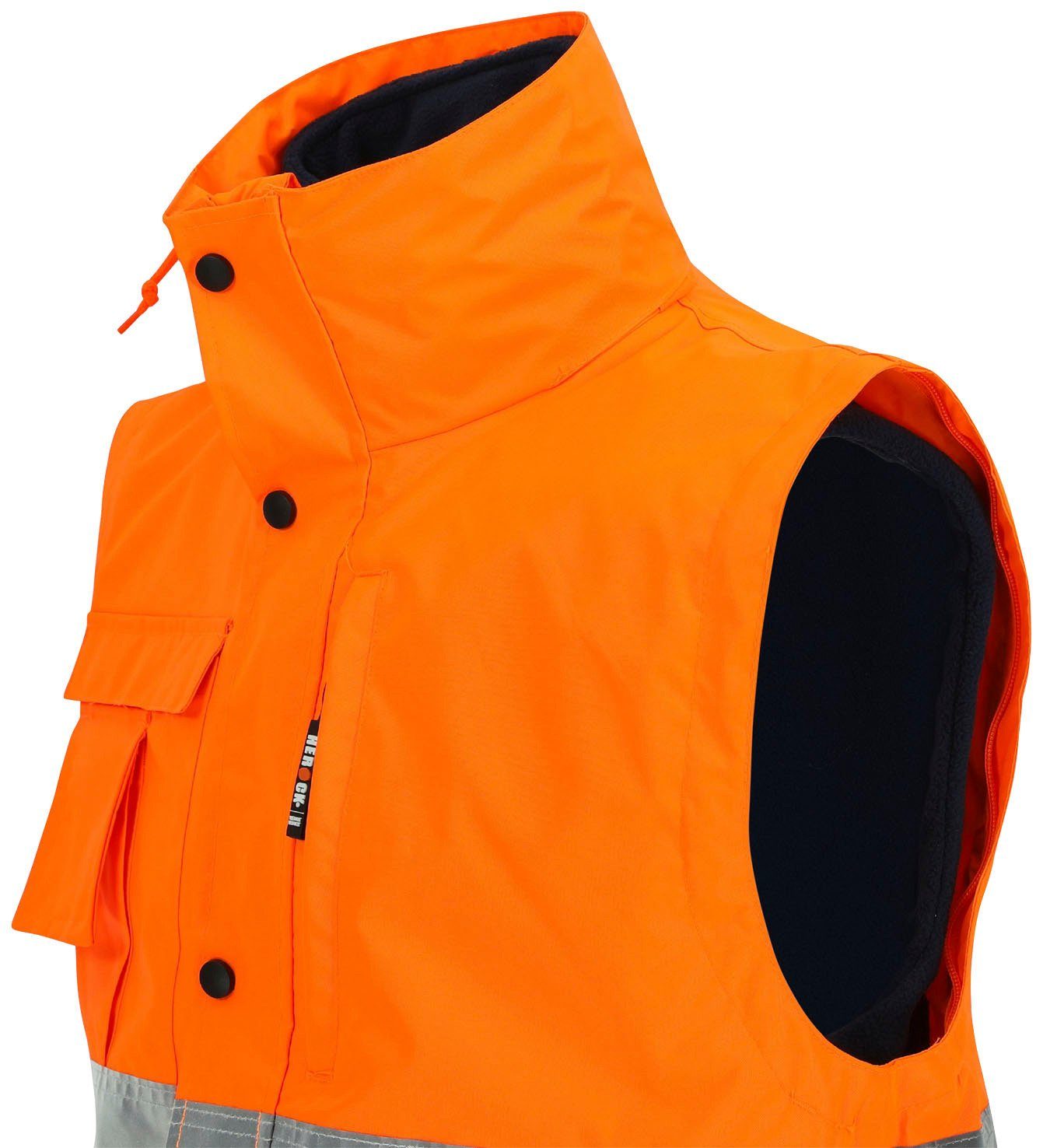 Herock Arbeitsjacke Tarvos HIGH VIZ Mit herausehmbarem Fleece-Bodywarmer und abnehmbaren Ärmeln und Kapuze