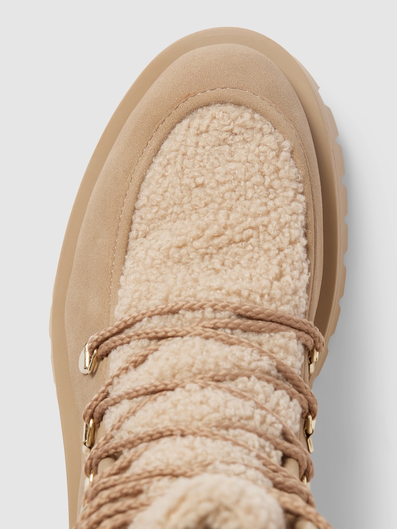 Snow Boots mit Teddyfell in hellbraun