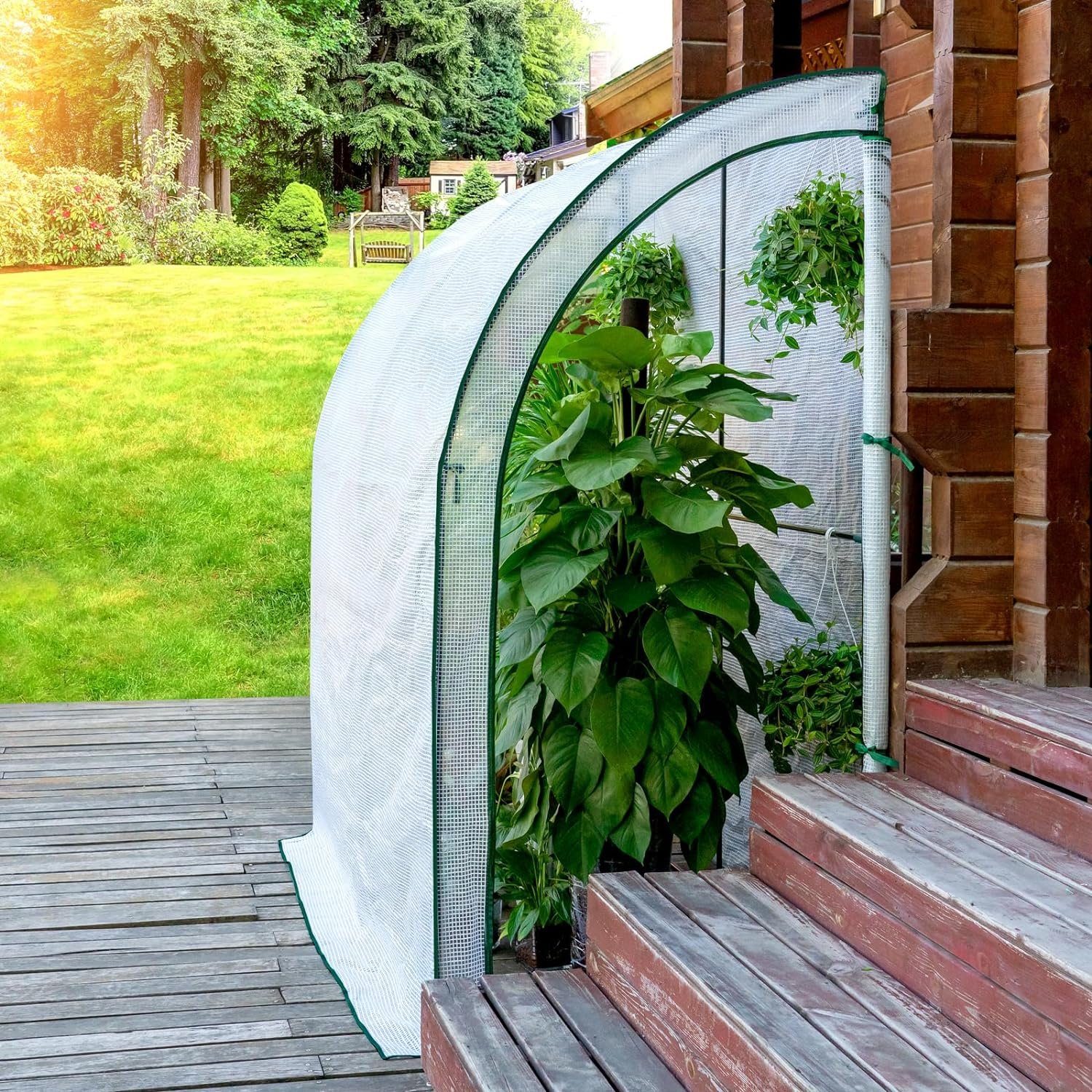 Woltu Gewächshaus, BxTxH: 200 x 100 x 210,00 cm, PE-Plane mit Rolltüren