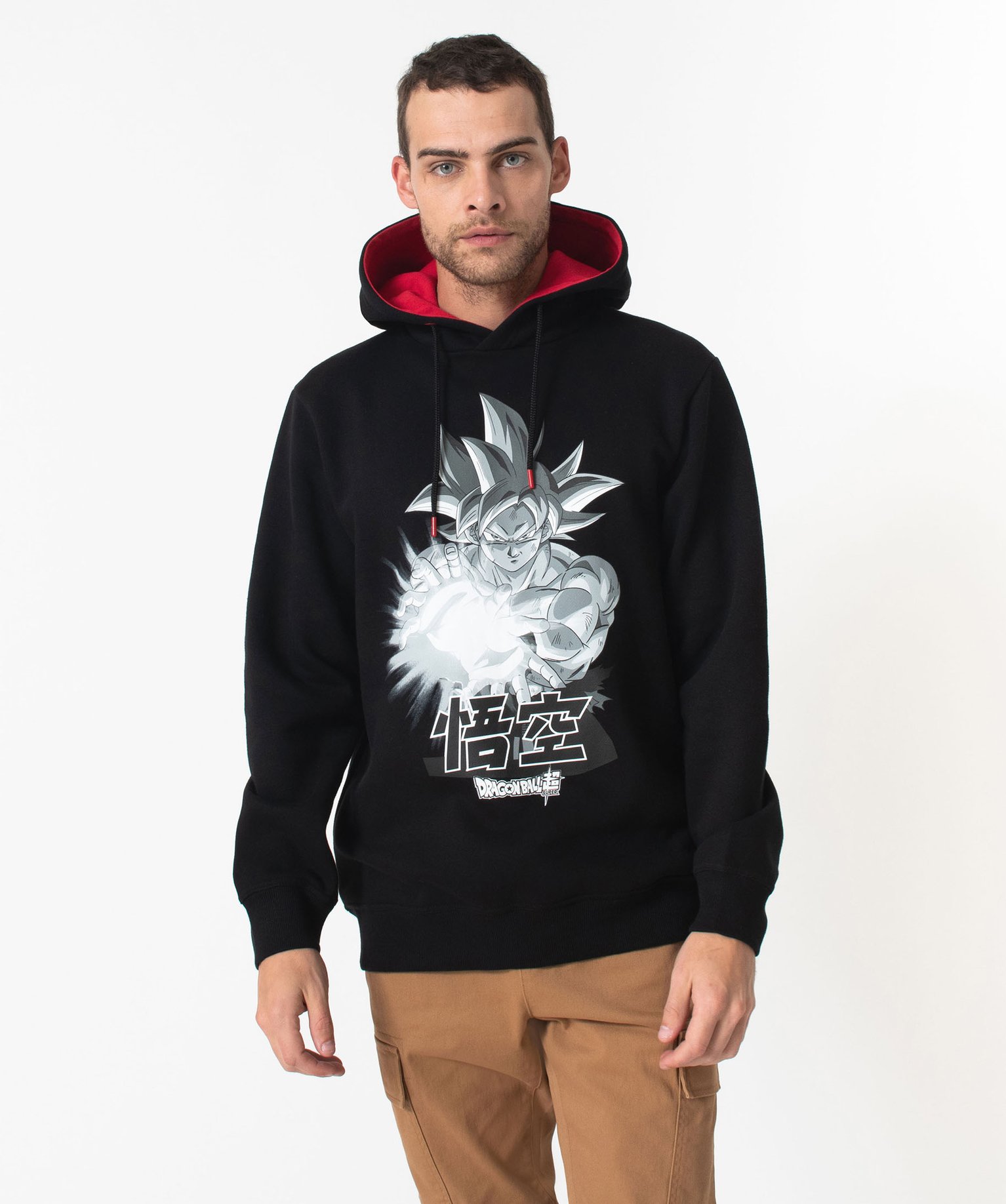 Sweat à capuche en molleton imprimé San Goku homme - Drago... noir | GEMO