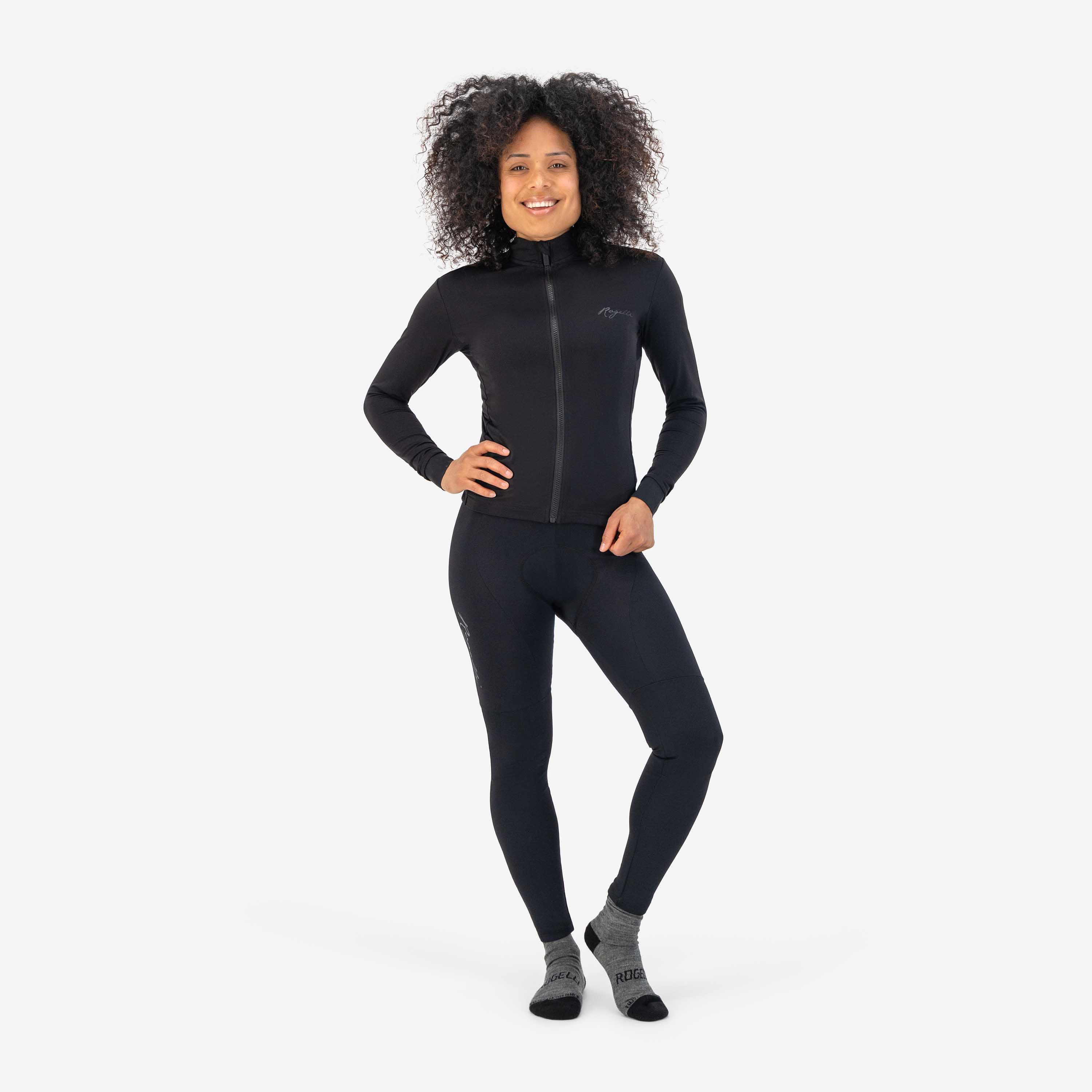 Rogelli Distance Schwarz Damen Radtrikot Langarm