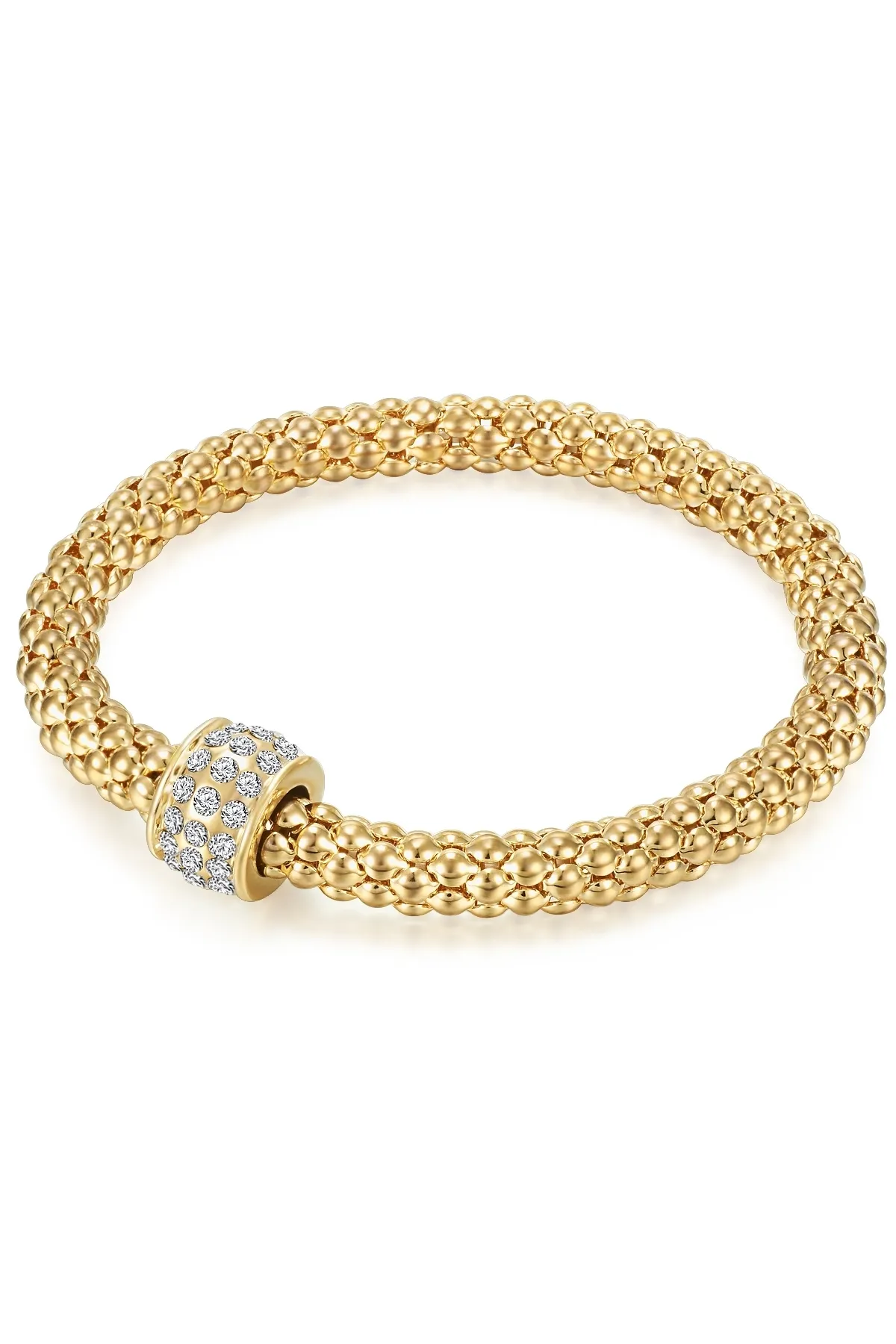 Lulu & Jane  Modeschmuck Armband Armband gelbgold Glaskristall weiß