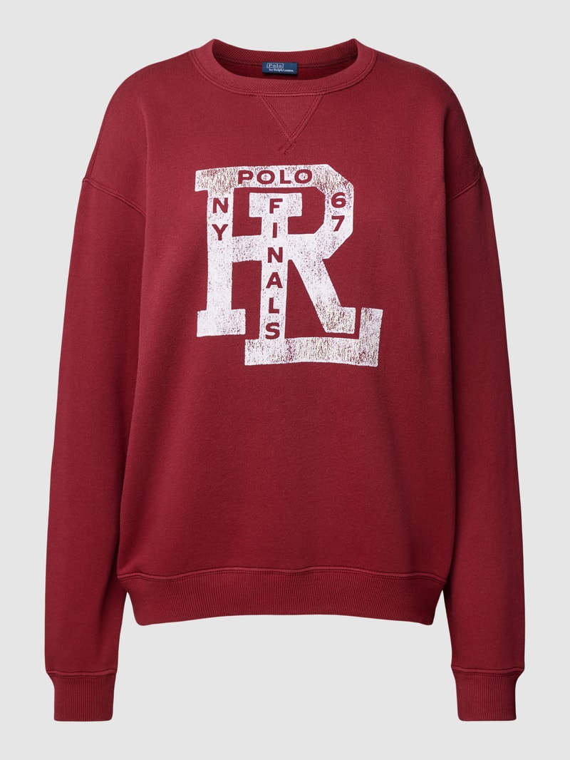 Sweatshirt mit Label-Print in rot