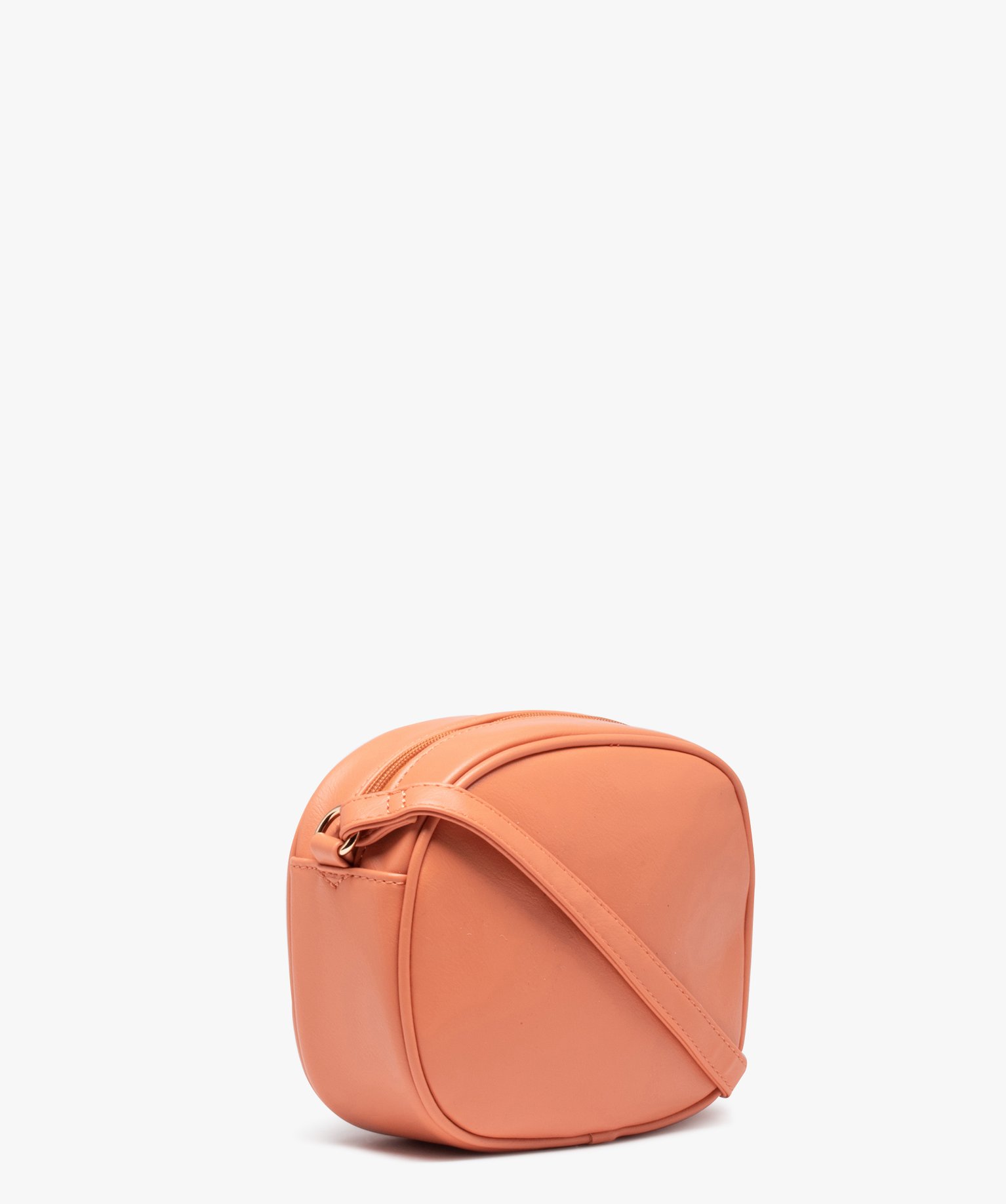 Sac femme petit format avec motif ajouré et breloque en tissu orange clair | GEMO