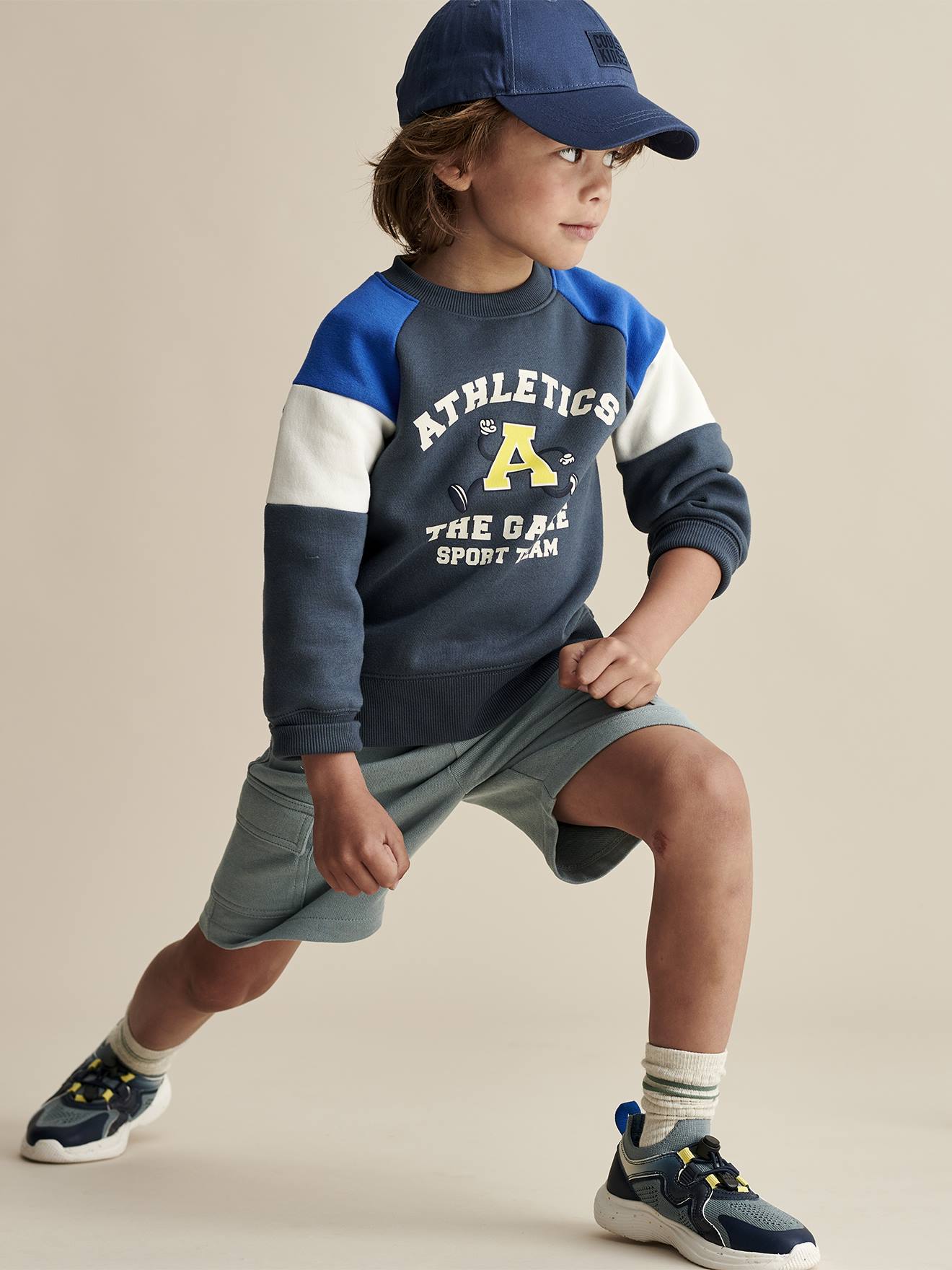 Vertbaudet Jungen Sport-Sweatshirt, Colorblock-Style Oeko-Tex - marine