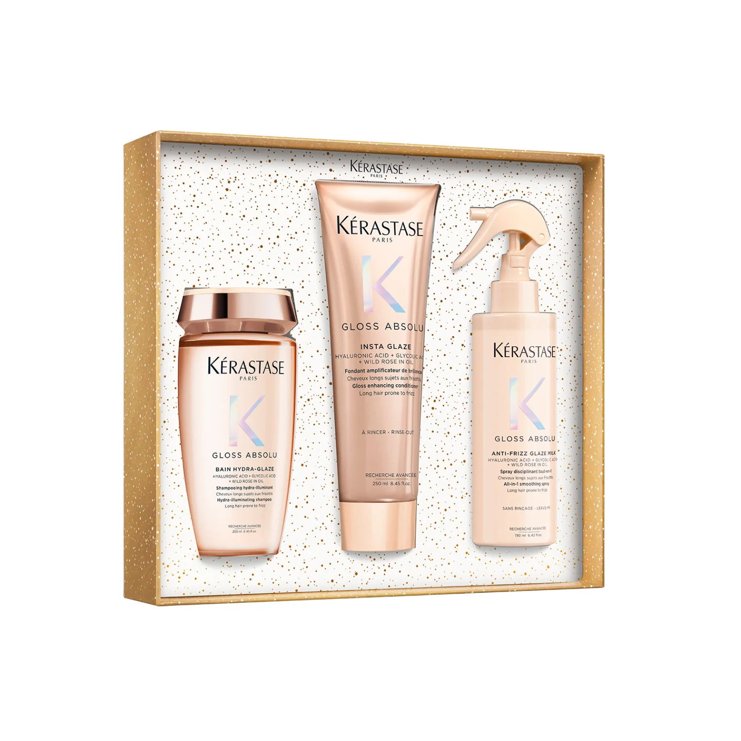 Gloss Absolu Holidays 2025 presentset - Hårpresentset, upplysande schampo, upplysande balsam, värmeskyddande spray