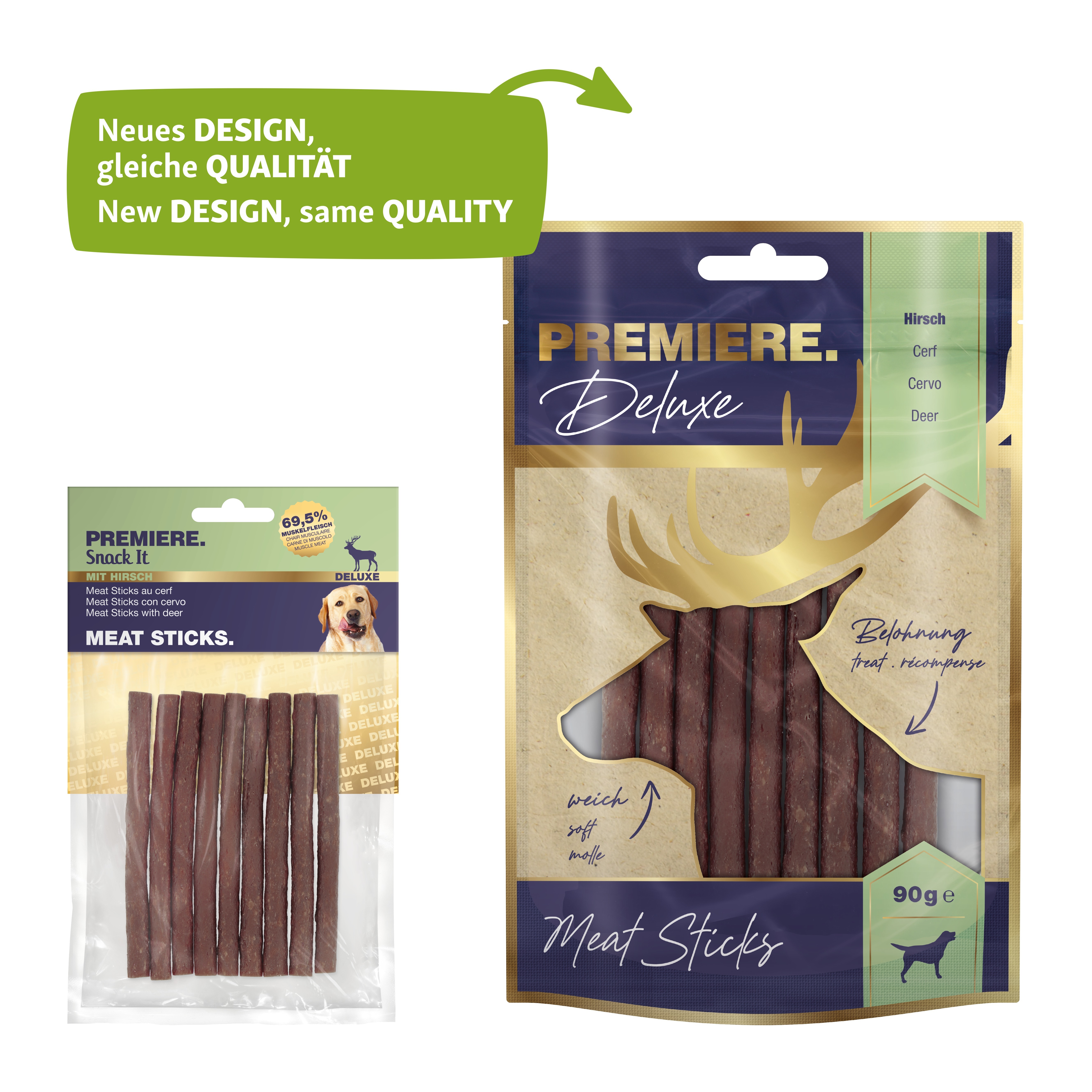 PREMIERE Snacks PREMIERE Snack it Meat Sticks 90g Hirsch