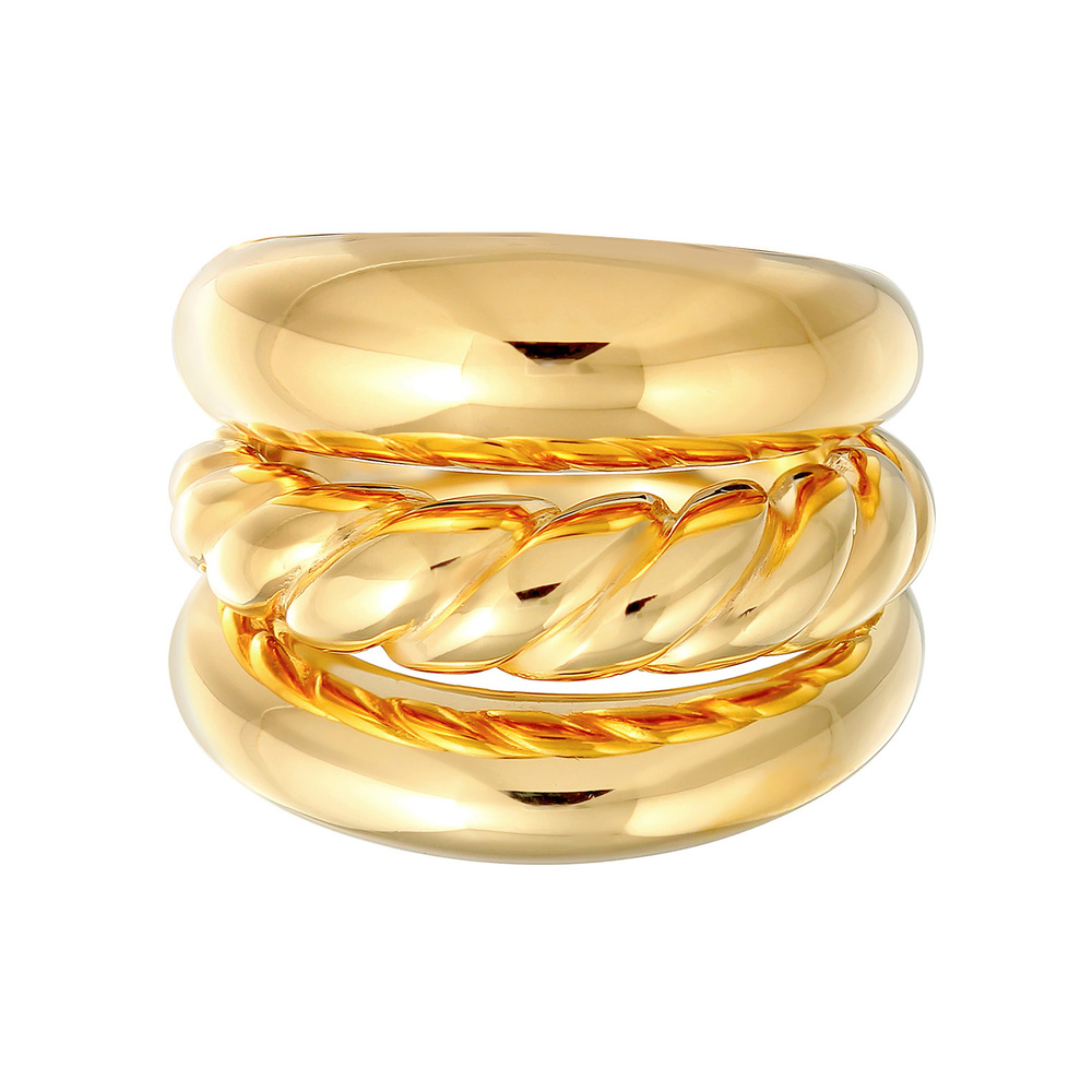 Elli PREMIUM Elli PREMIUM Bague Femmes Ensemble Basique Torsadé en Argent Sterling 925 Rhodié Bague