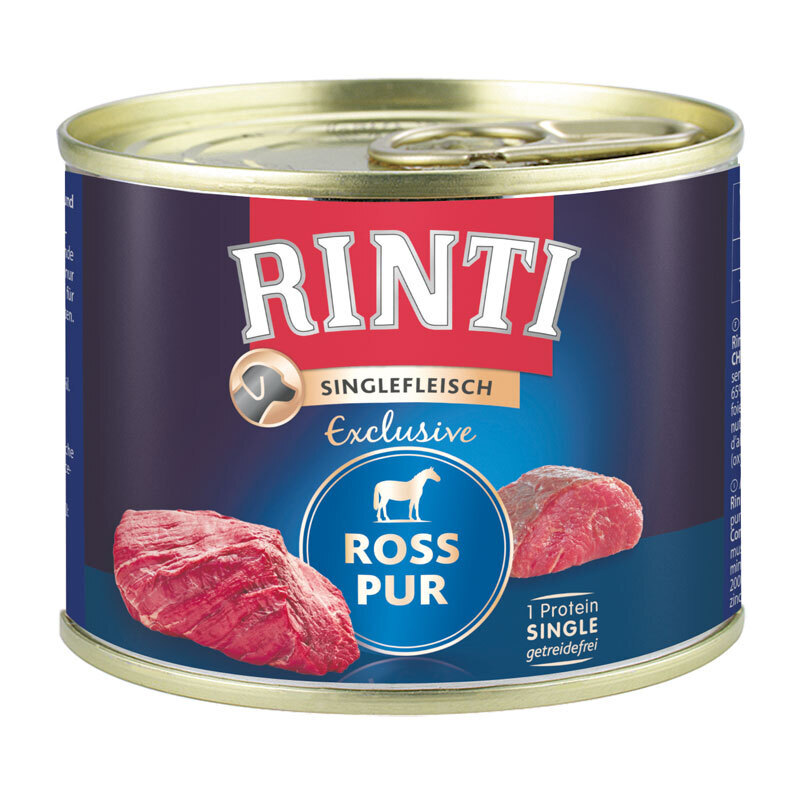 RINTI Hundenassfutter RINTI Singlefleisch 12x185g Ross pur exclusive