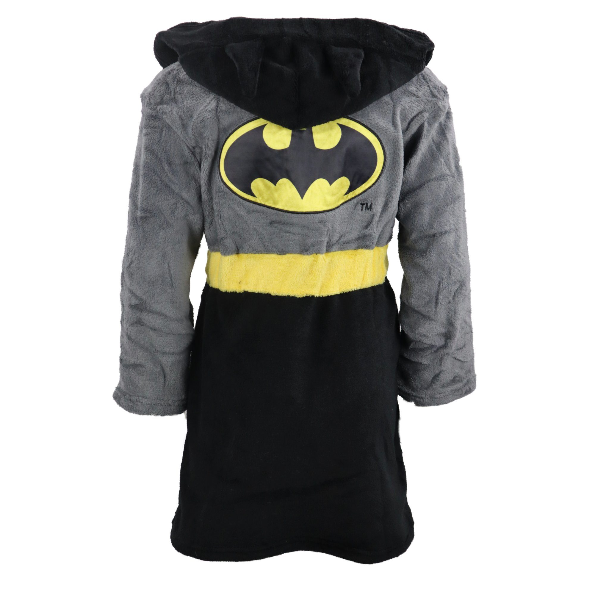 DC Comics Kinderbademantel Batman Kinder Hausmantel Bademantel mit Kapuze, Polyester, Gr. 98 bis 128