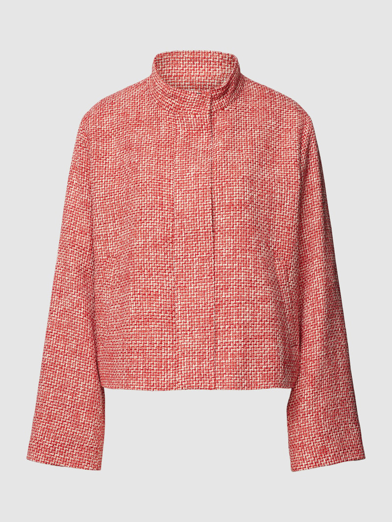 Blazer in Two-Tone-Machart mit Eingrifftaschen in rot meliert