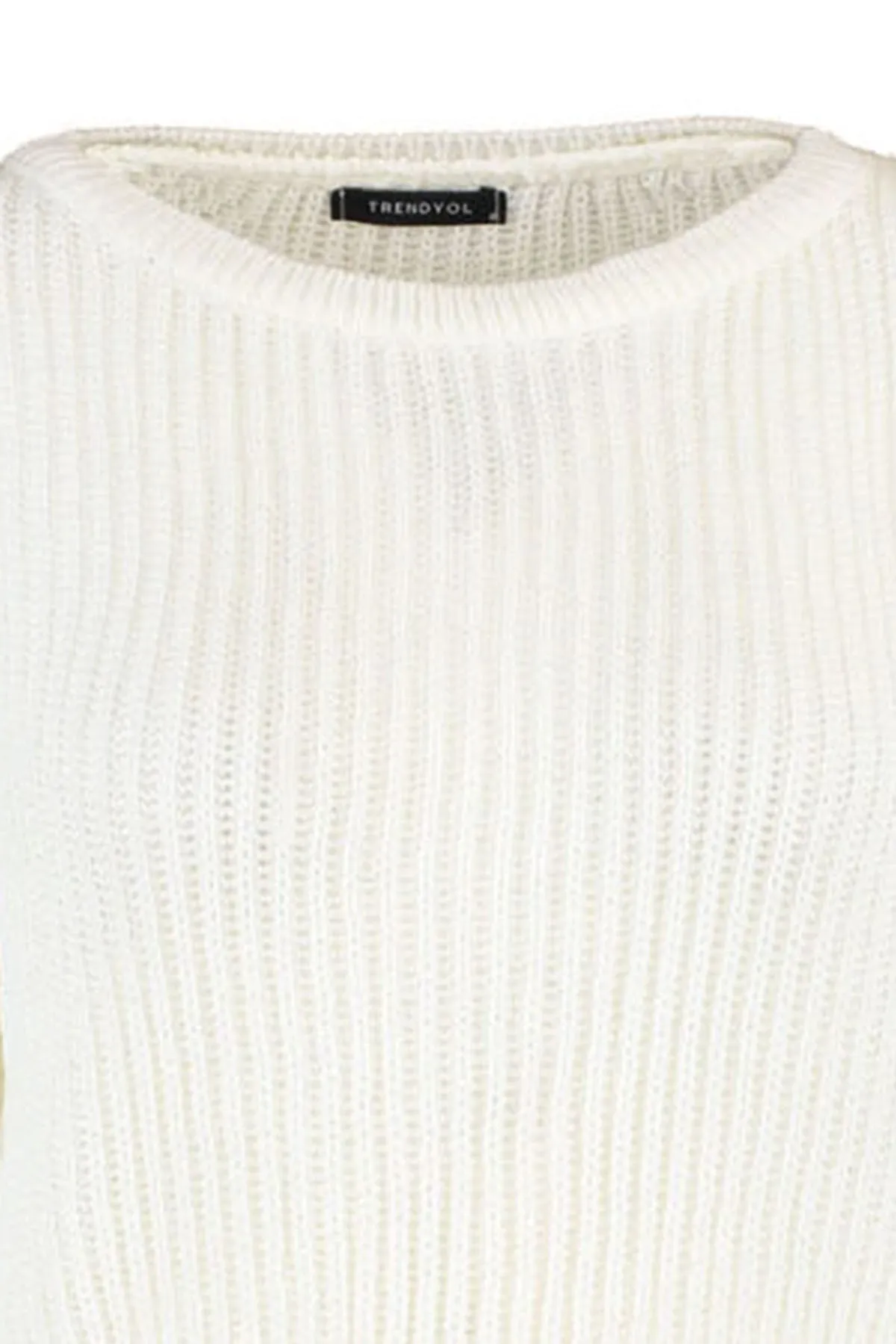 Trendyol Collection  Ecrufarbener, kurzer Strickpullover mit spanischen Ärmeln TWOAW20KZ0743