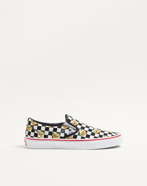 Valentino Garavani og Vans slip-on sneaker i stof med Le Chat De La Maison-print og V-logo-skakbrætprint