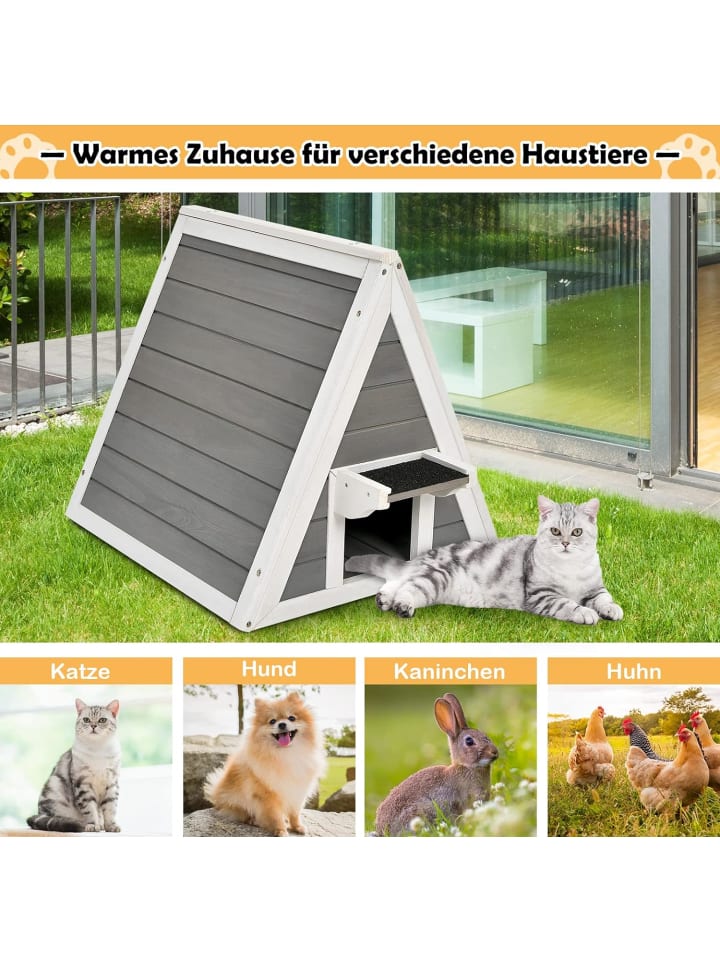 COSTWAY Katzenhaus in Grau günstig kaufen 50 cm