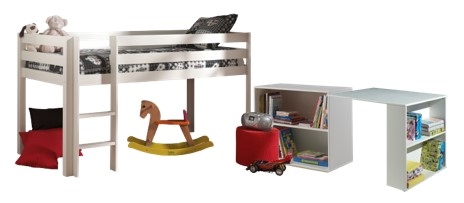 VIPACK Spielbett Pino mit Schreibtisch und Regal