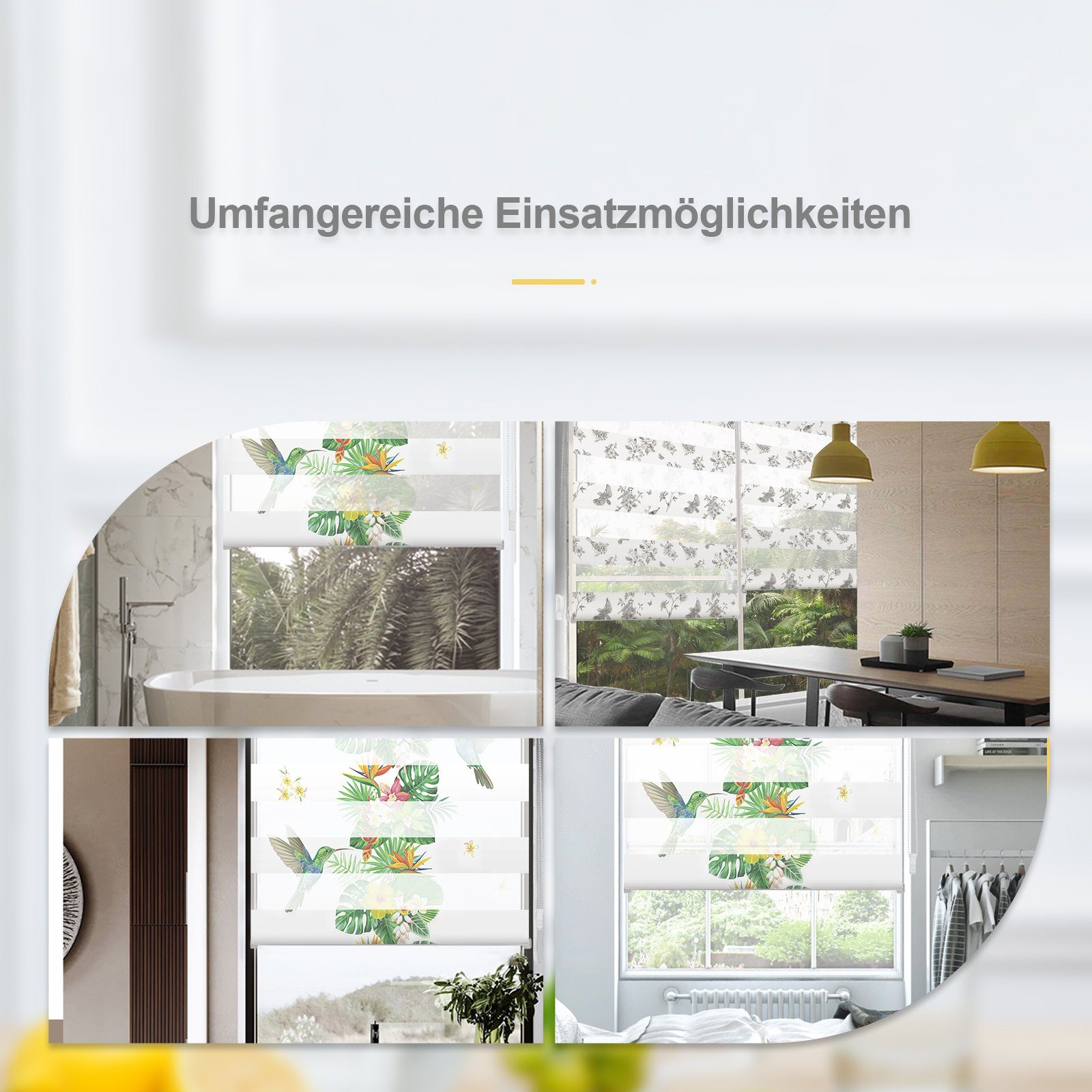 Doppelrollo Klemmfix,ohne Bohren, i@home, Klemmmontage