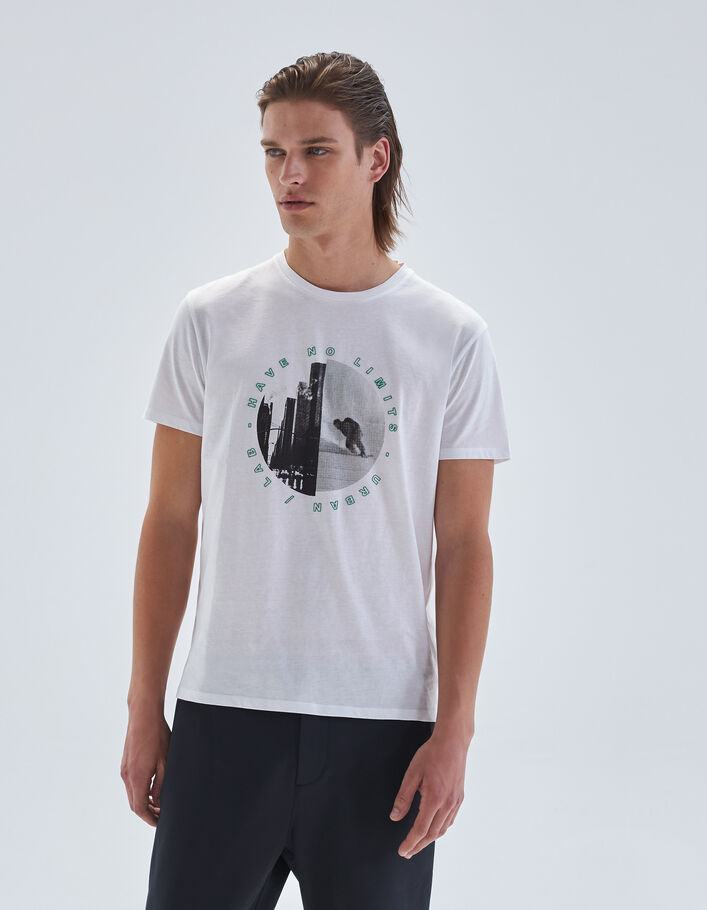 T-shirt blanc visuel buildings DRY FAST Homme