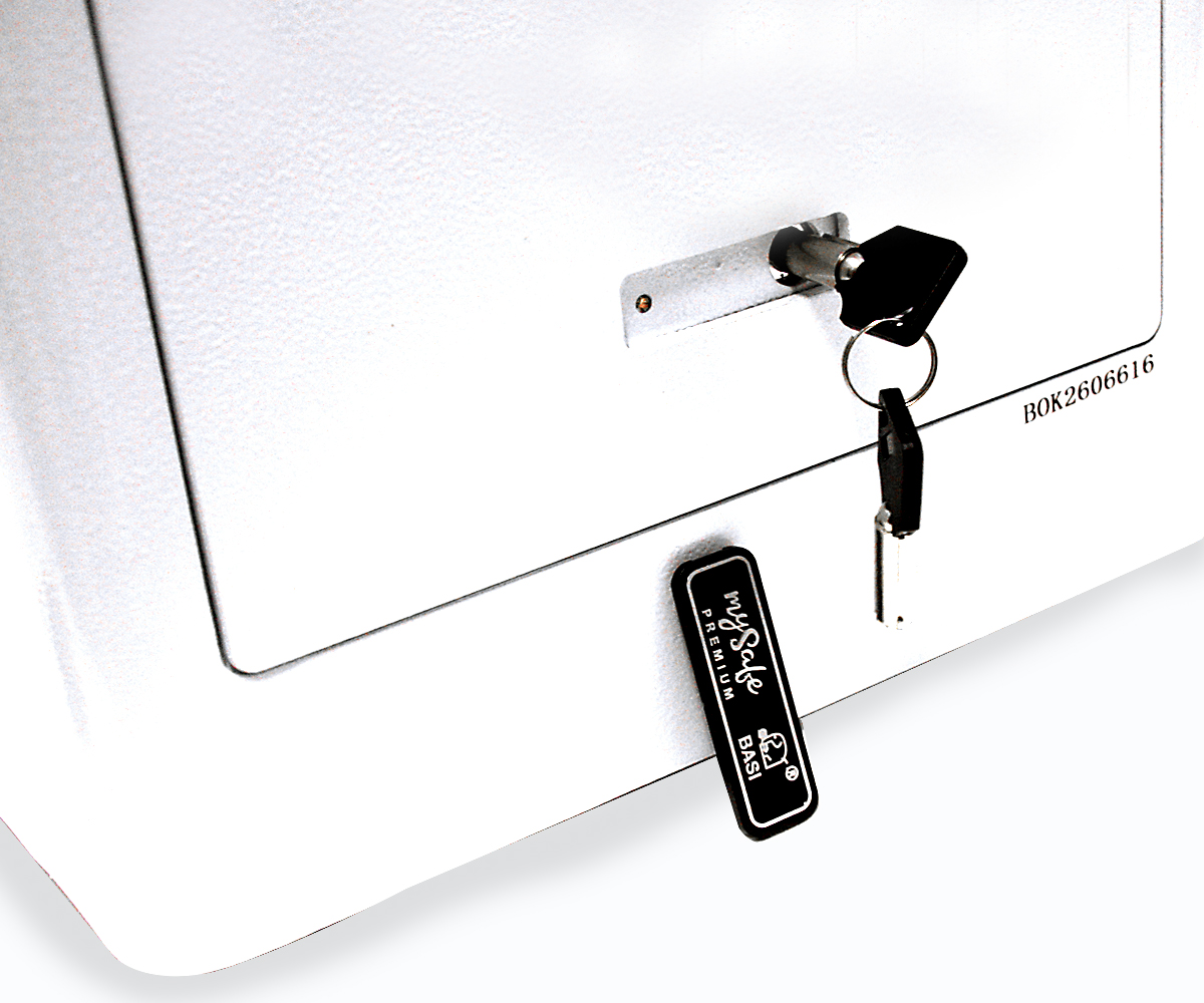 Basi Elektronik-Möbel-Tresor - mySafe Premium 350 - Code/Fingerprint - Weiß
