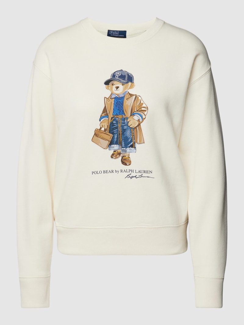 Sweatshirt mit Motiv-Print in offwhite