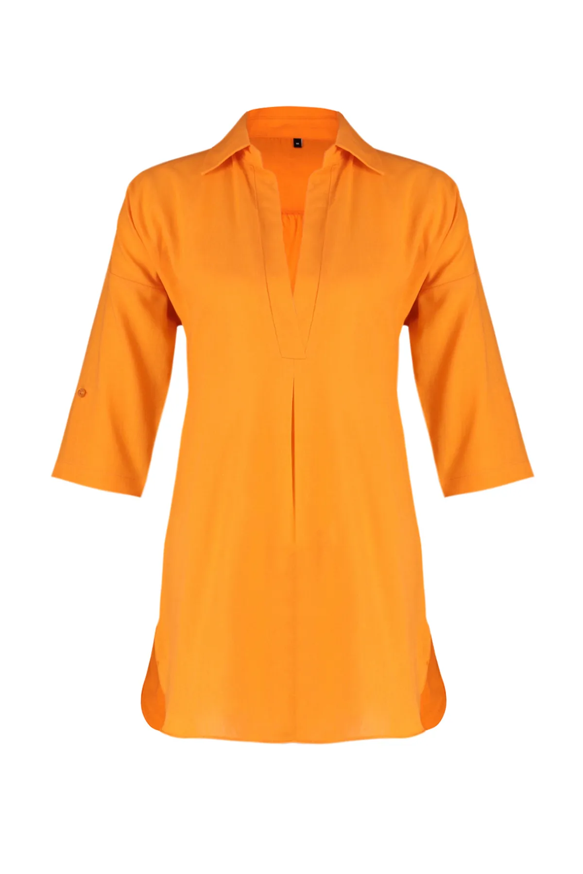 Trendyol Collection  Orangefarbenes, gewebtes Mini-Strandkleid aus 100 % Baumwolle TBESS21EL3979