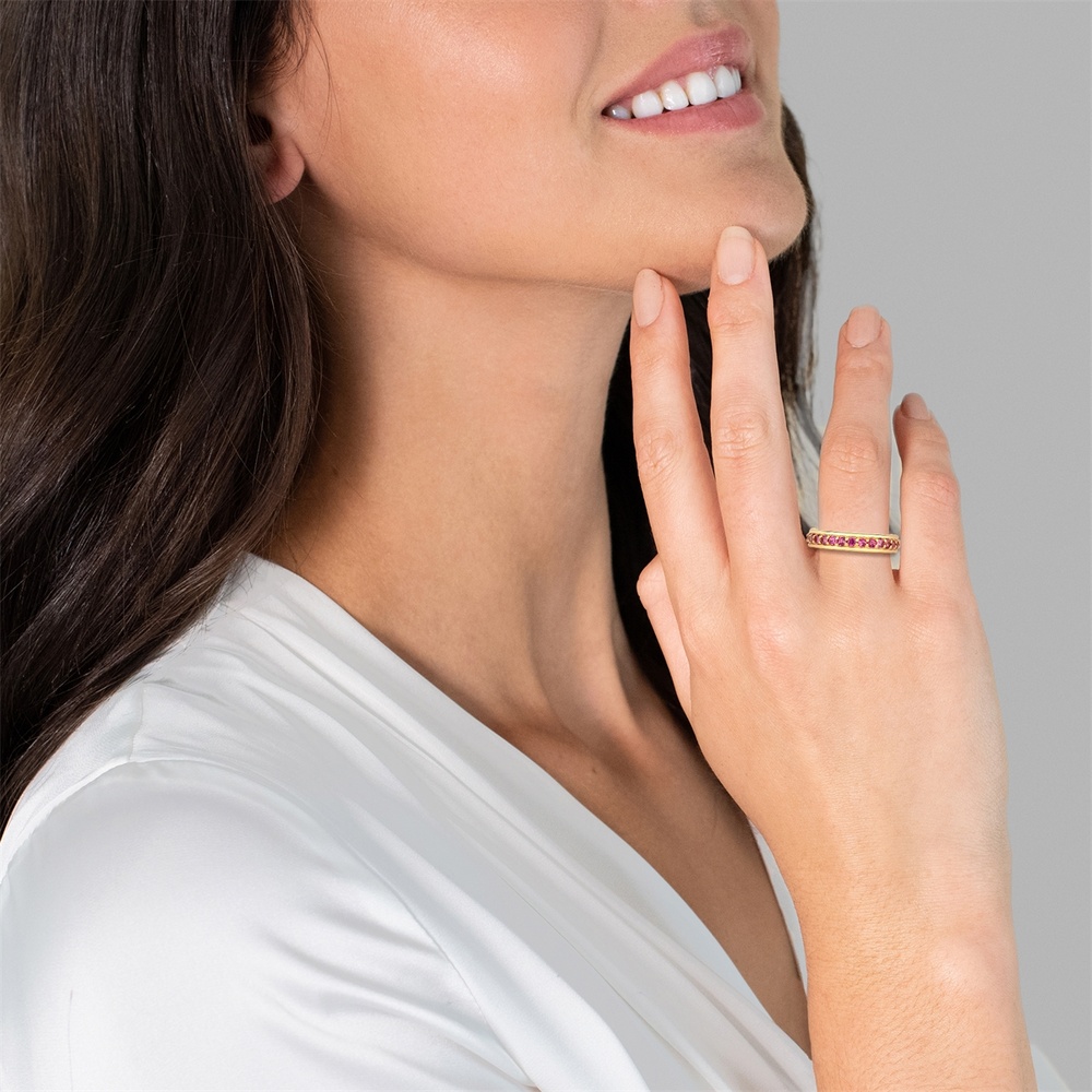 Rafaela Donata Bague Argent sterling Rhodolite en Or jaune Bague