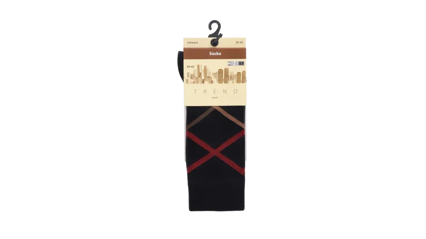 MOVE UP Herren Socken Argyle schwarz