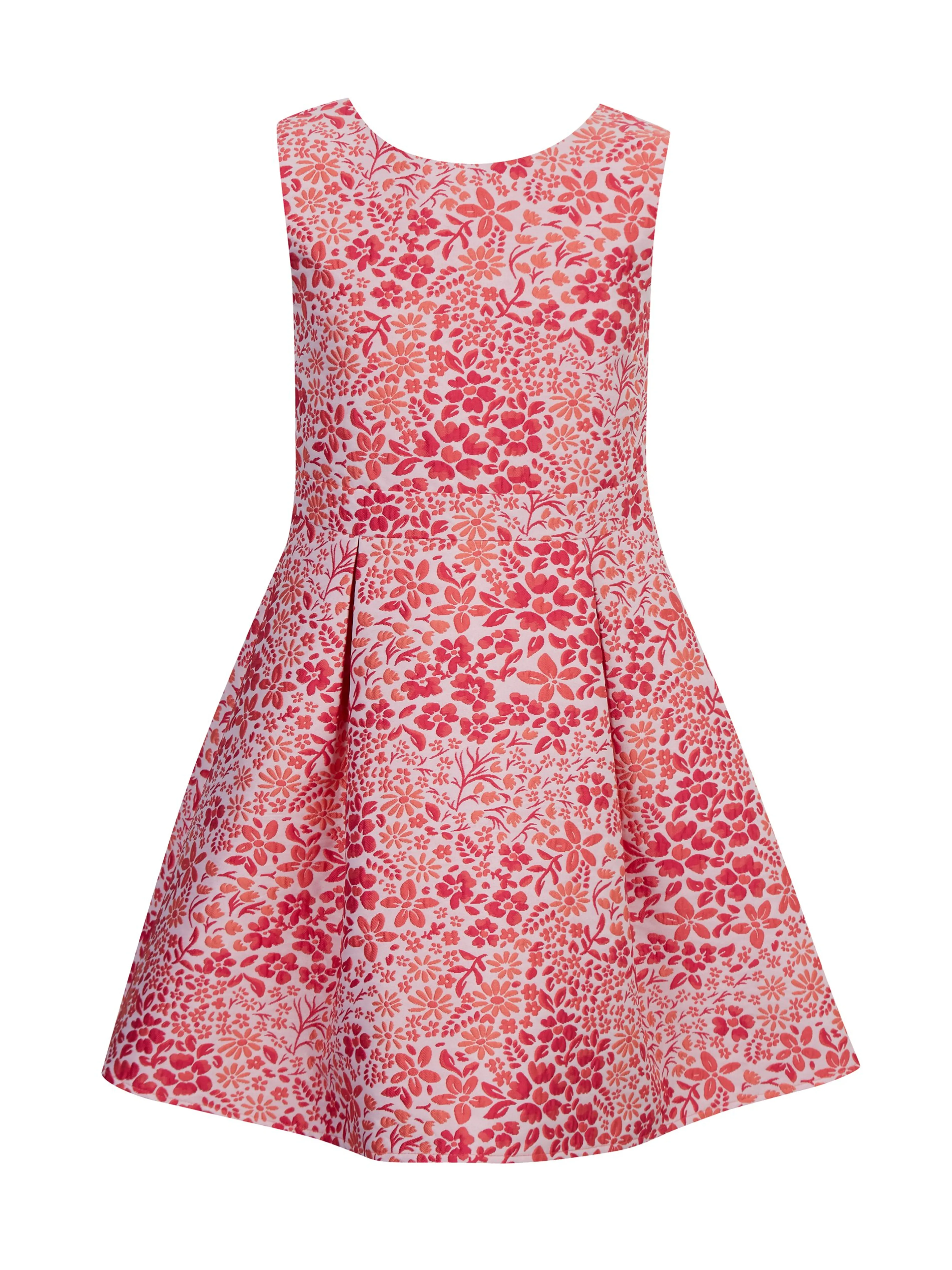 Rotes und rosa geblümtes Mädchenkleid ORSAY