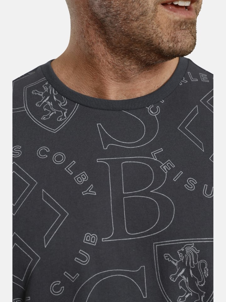 Charles Colby T-Shirt EARL HEBBS in dunkelgrau bedruckt günstig kaufen L