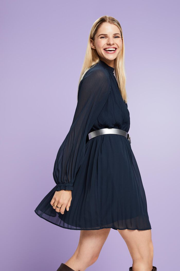 Minikleid aus Chiffon in Crinkle-Optik