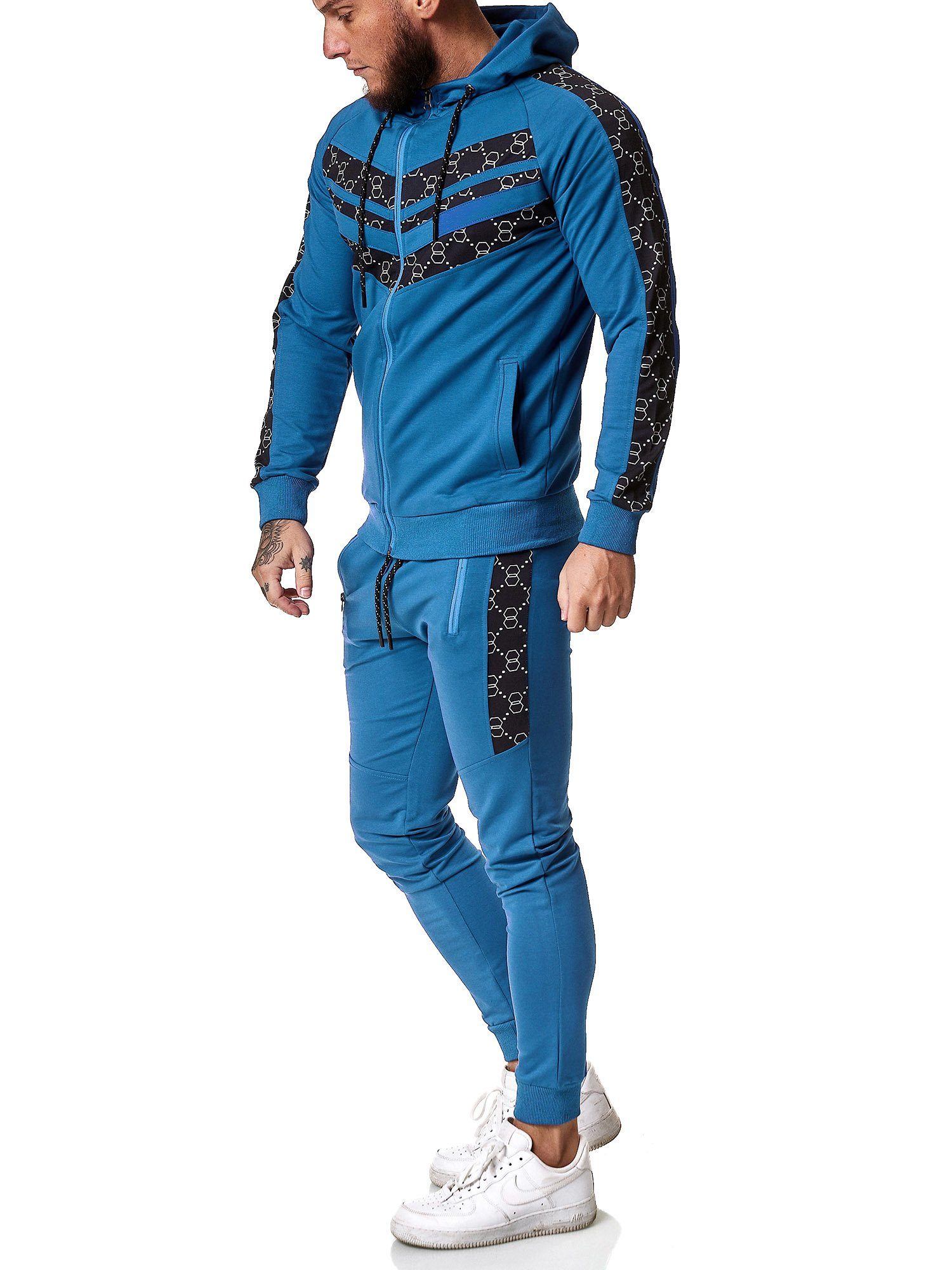 OneRedox Jogginganzug 13108C (Sportanzug Jogger Trainingsanzug), Fitness Freizeit Casual