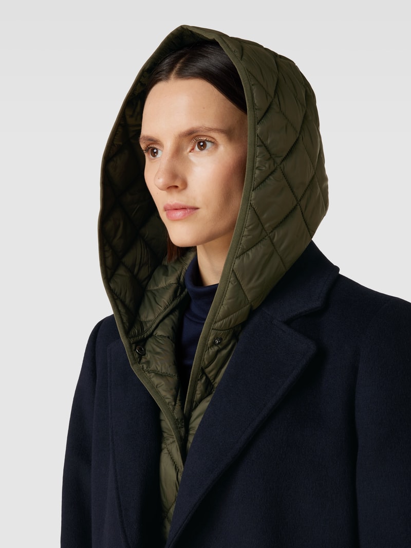 Mantel im Double-Layer-Look mit Eingrifftaschen in marineblau