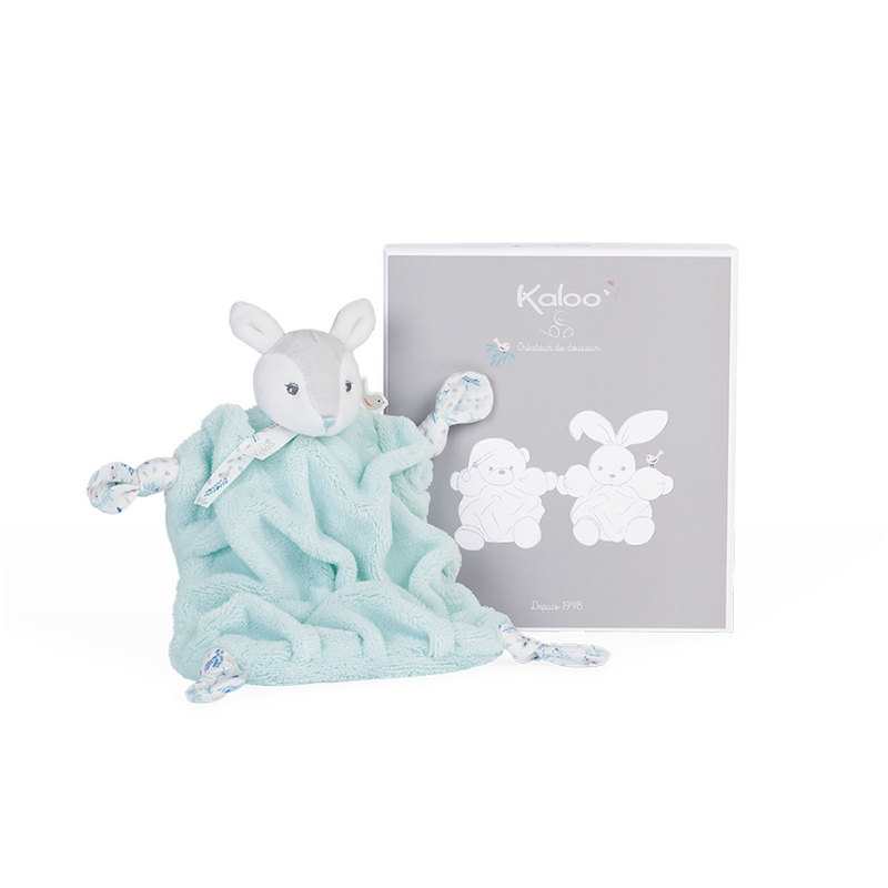 Doudou faon vert d'eau Plume 20 cm Kaloo