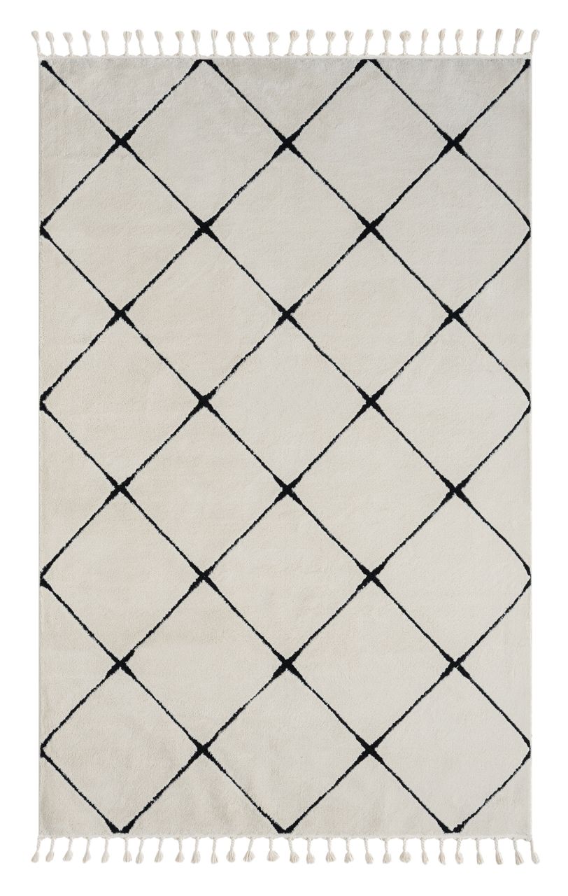 MyFlair Teppich Moroccan Divine, 200 cm x 290 cm, Farbe weiß, rechteckig, Florhöhe 19mm