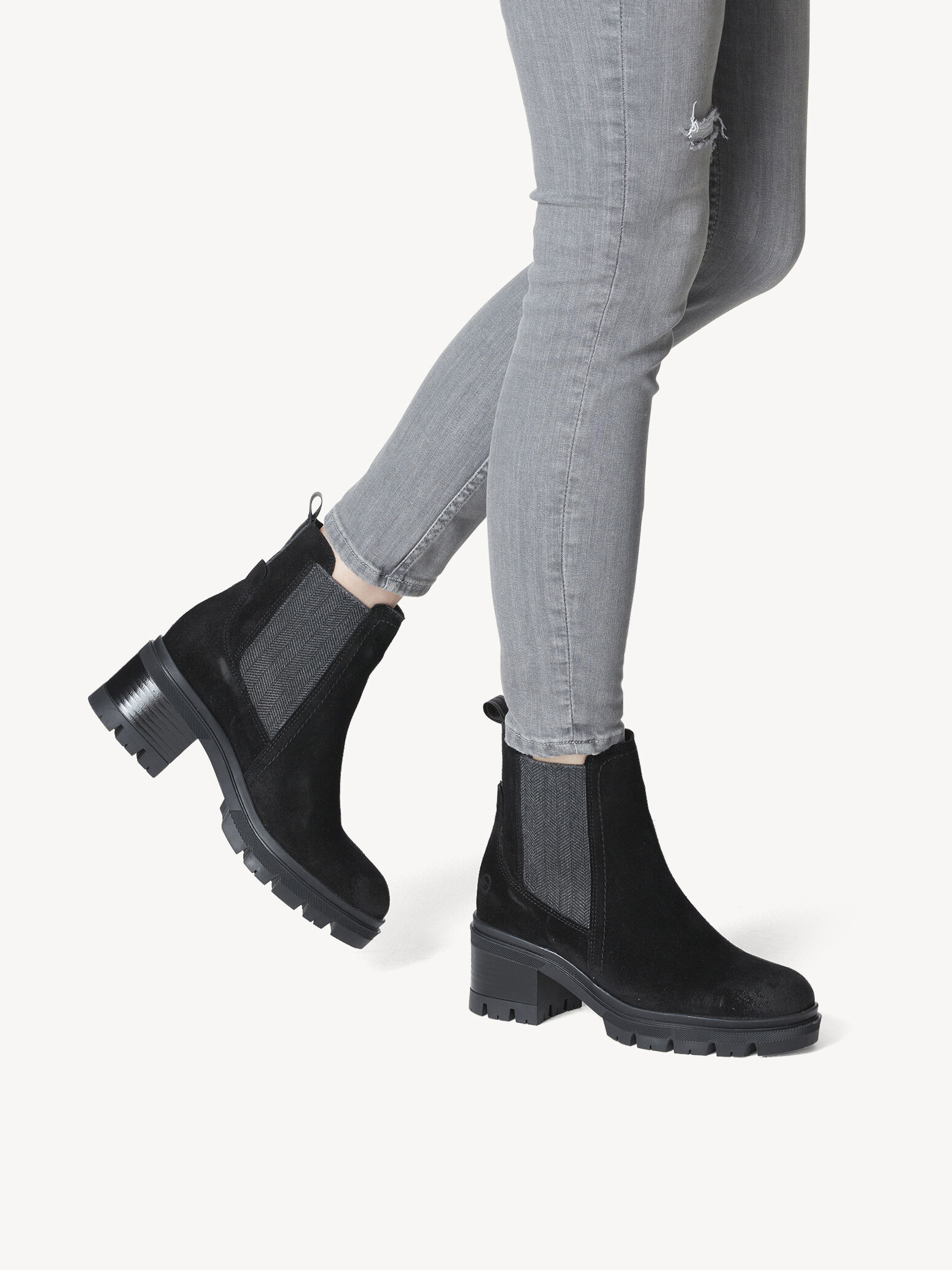 Bottine Chelsea en cuir - noir