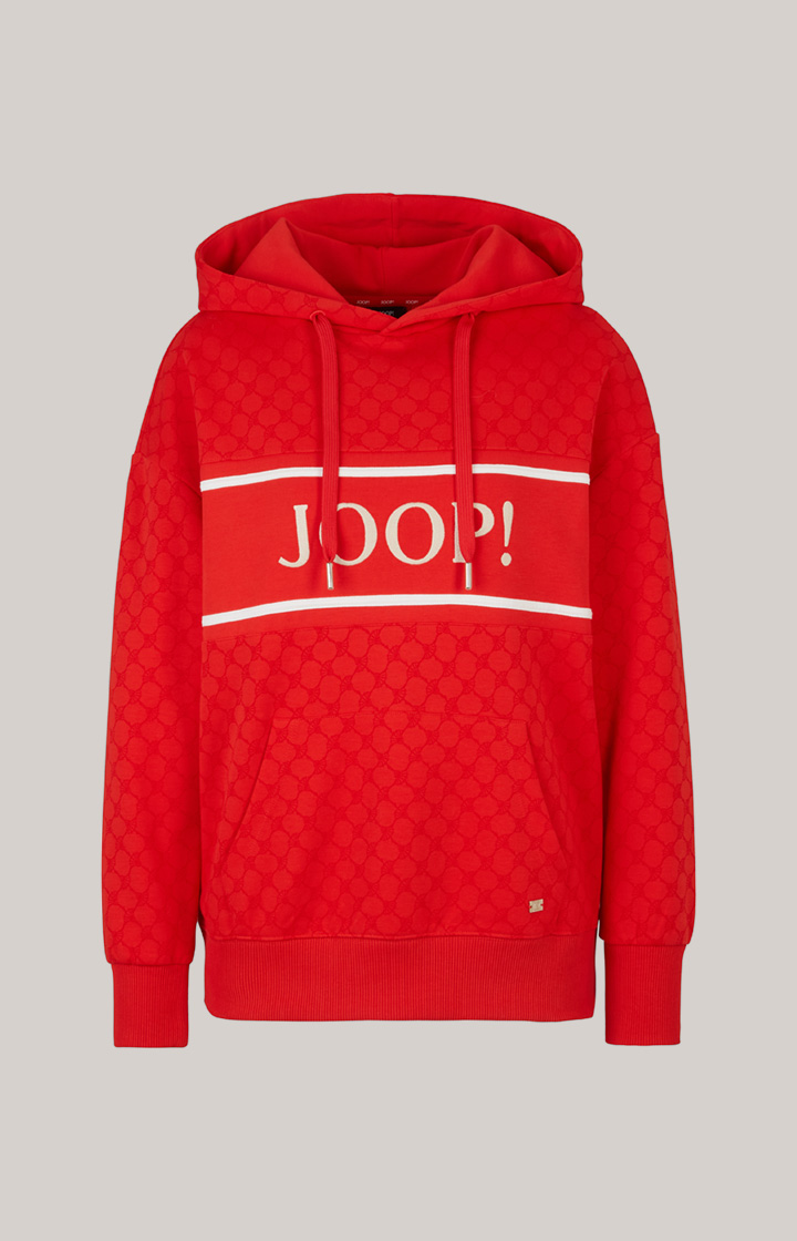 Hoodie in Rot gemustert