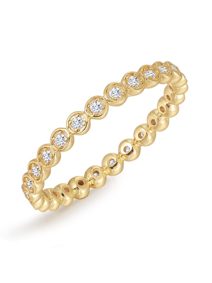 Trilani Ring Sterling Silber gelbgold Zirkonia weiß in gelbgold günstig kaufen