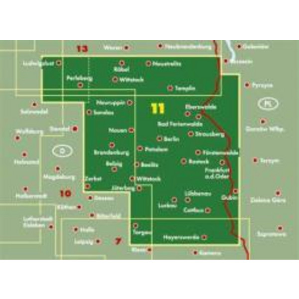 BRANDENBURG - BERLIN, AUTOKARTE 1:200.000