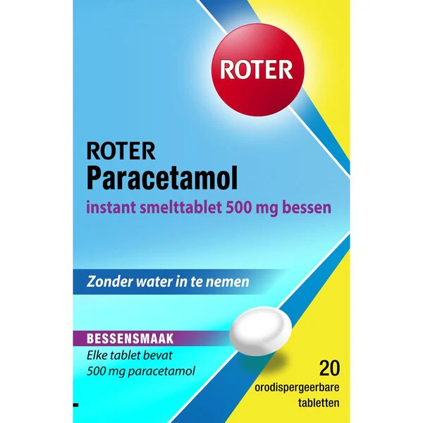 Roter Paracetamol 500mg Melt Tablets Medicine - 20 pieces