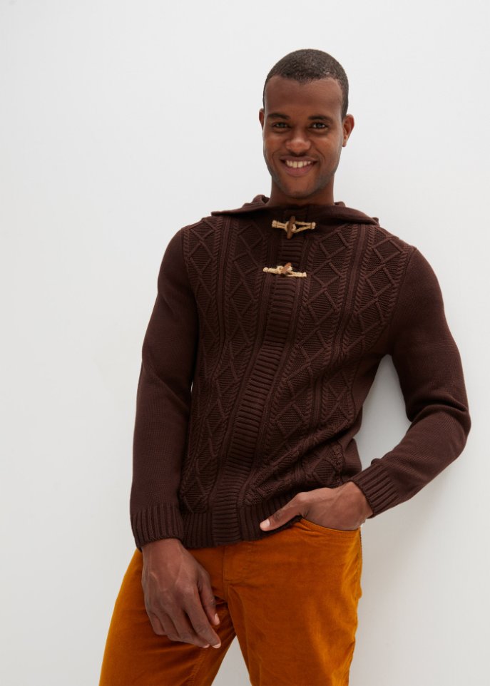 Strickjacke mit Zopfmuster