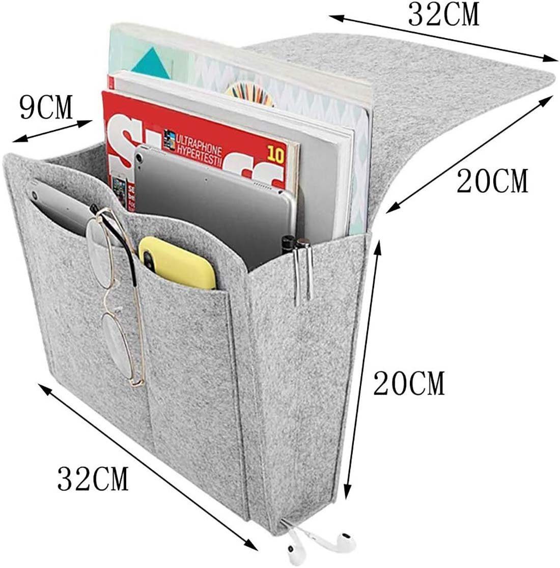 DRSEON Betttasche Anti -Slip -Aufbewahrungstasche dicker Filz am Nachtnetz -Tischtasche