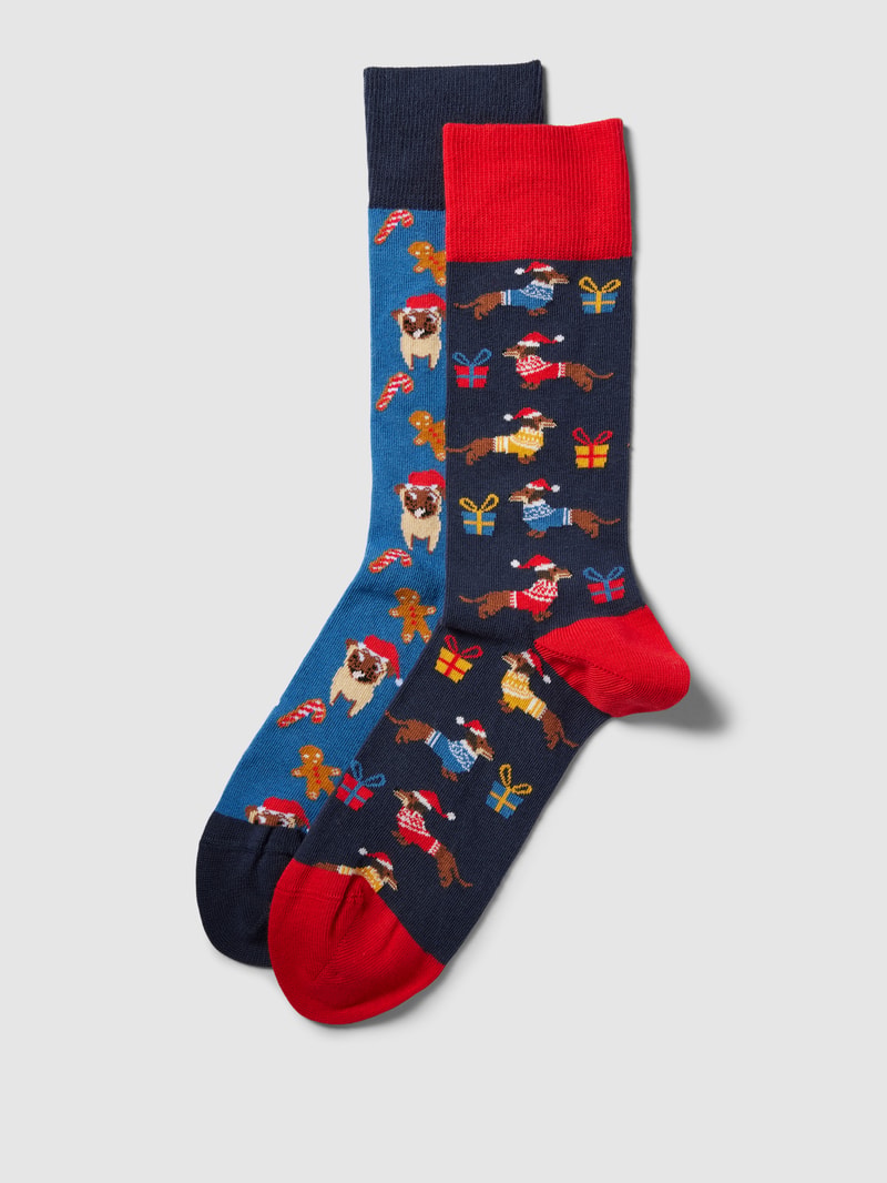 Socken aus Baumwoll-Mix im 2er-Pack in blau