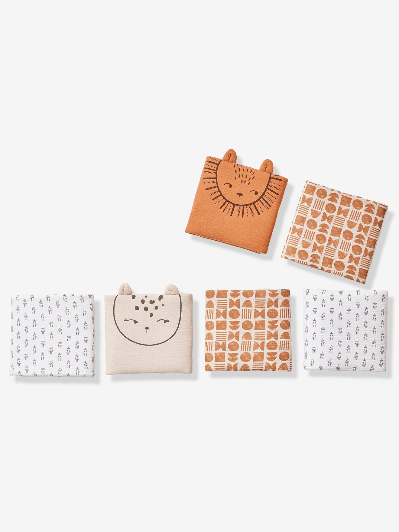 Vertbaudet Baby Bettumrandung/Laufgitter-Polster ETHNIC mit Recycling-Polyester - beige bedruckt