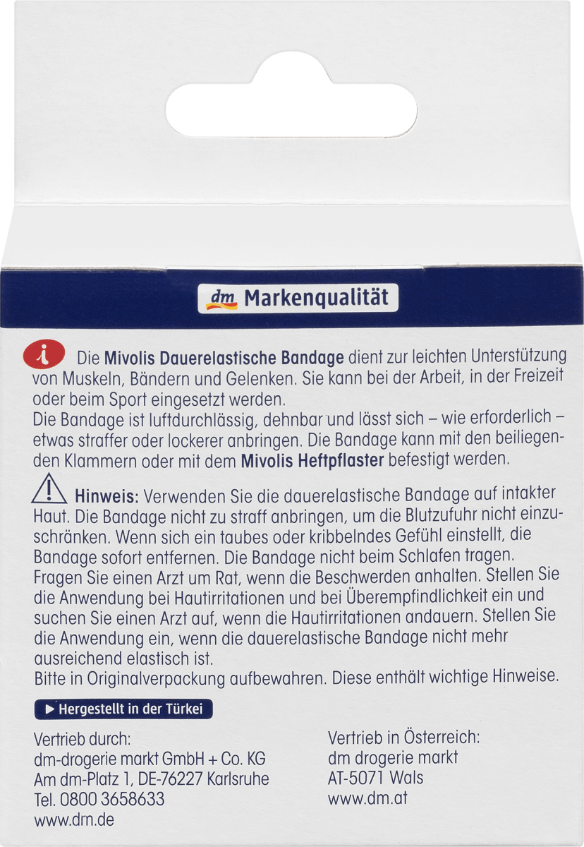 Dauerelastische Bandage, 6 cm x 5 m (gedehnt), 1 Rolle, 5 m
