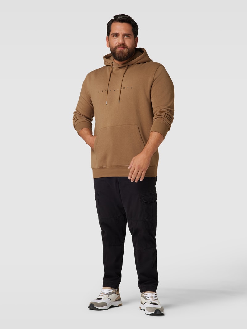 PLUS SIZE Hoodie mit Kapuze Modell 'STAR' in cognac