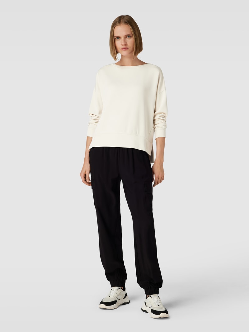 Sweatshirt mit U-Boot-Ausschnitt in beige