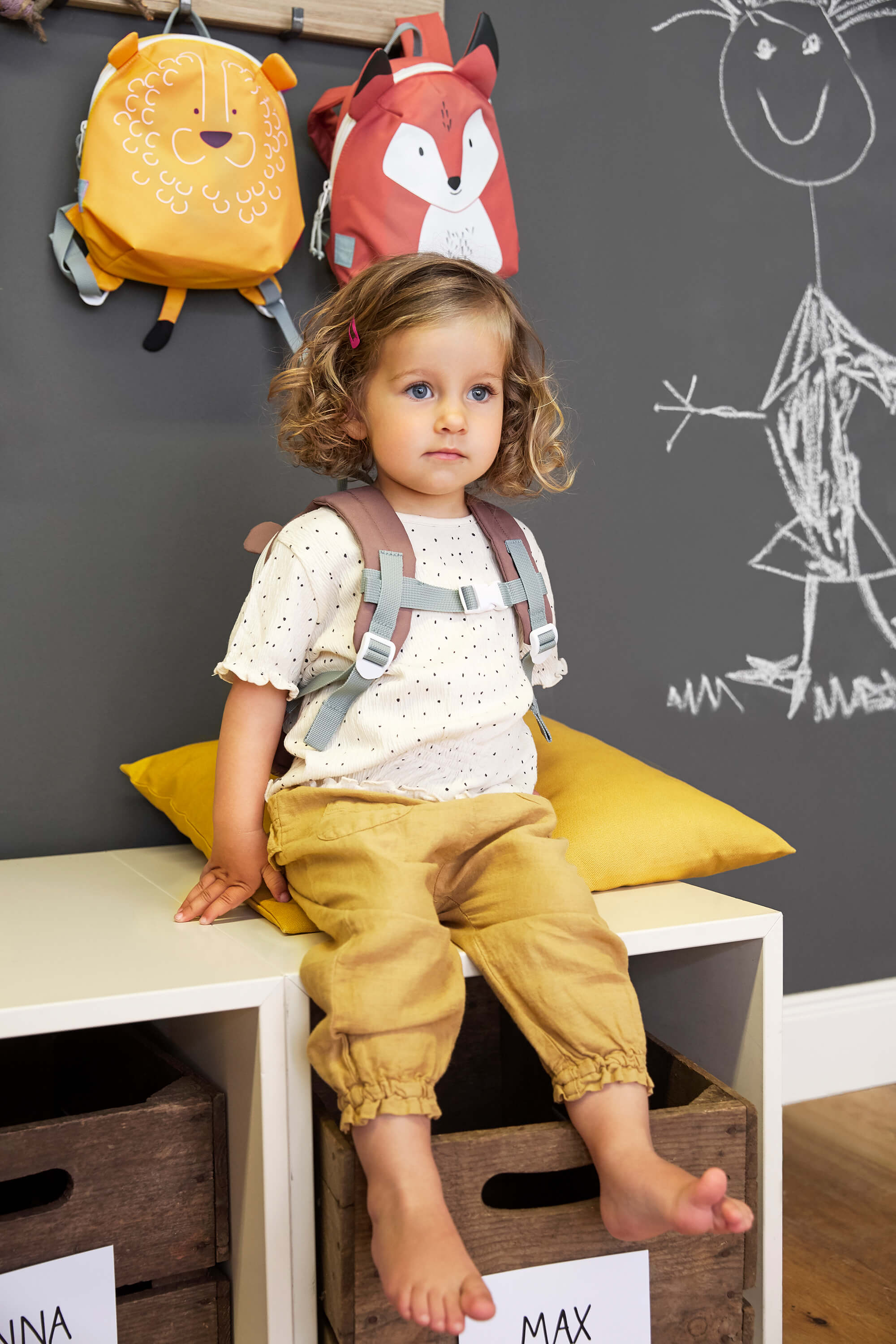 Kindergartenrucksack Tiny - Löwe, Gelb