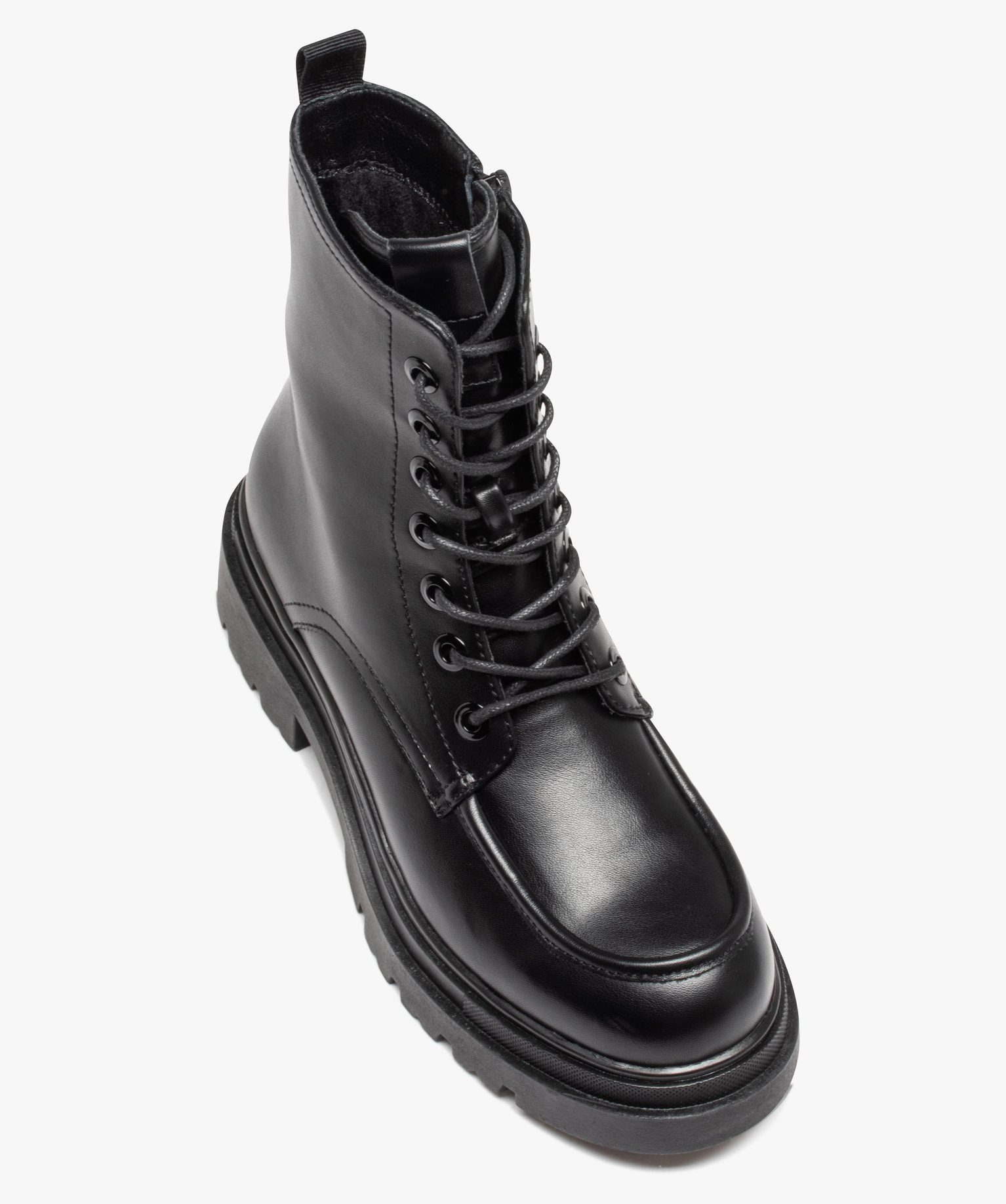 Boots doublés sur semelle crantée femme noir | GEMO