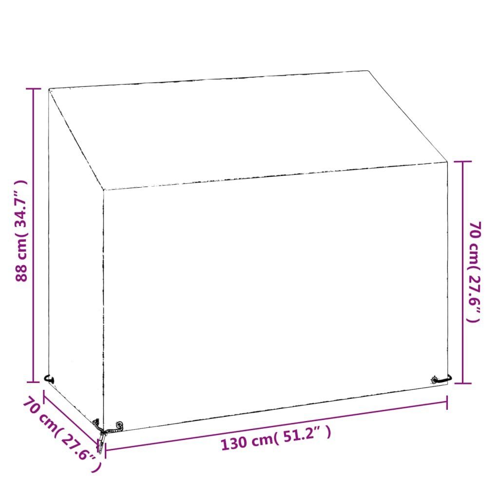 vidaXL Gartenmöbel-Schutzhülle Abdeckung für Gartenbank 8 Ösen 130x70x70/88 cm Polyethylen (1-St)