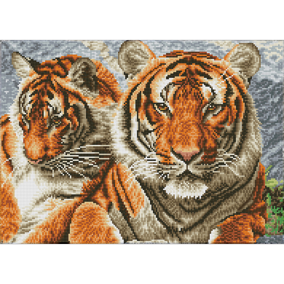 DIAMOND DOTZ® Squares Original Diamond Painting "Tigers“ 51,5 x 37 cm extra funkelnd ab 8 Jahren (DQ10.003)